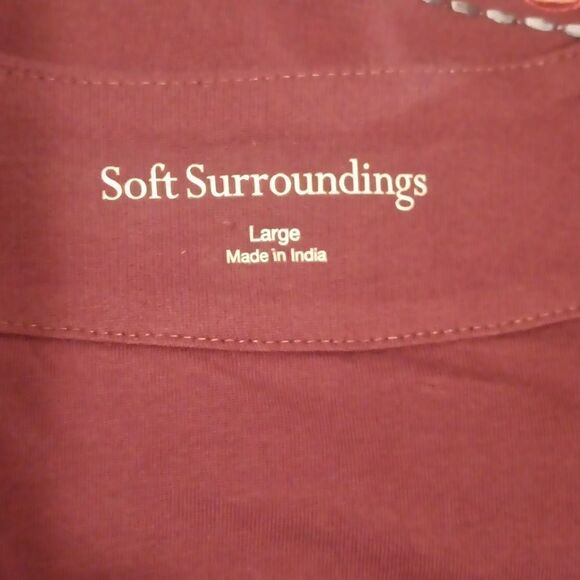 Soft Surroundings Playa embroidered open front jacket dark berry L - Picture 7 of 8